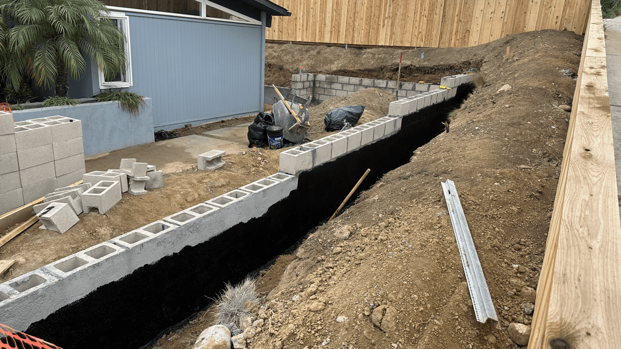 retaining wall wet barrier sealant