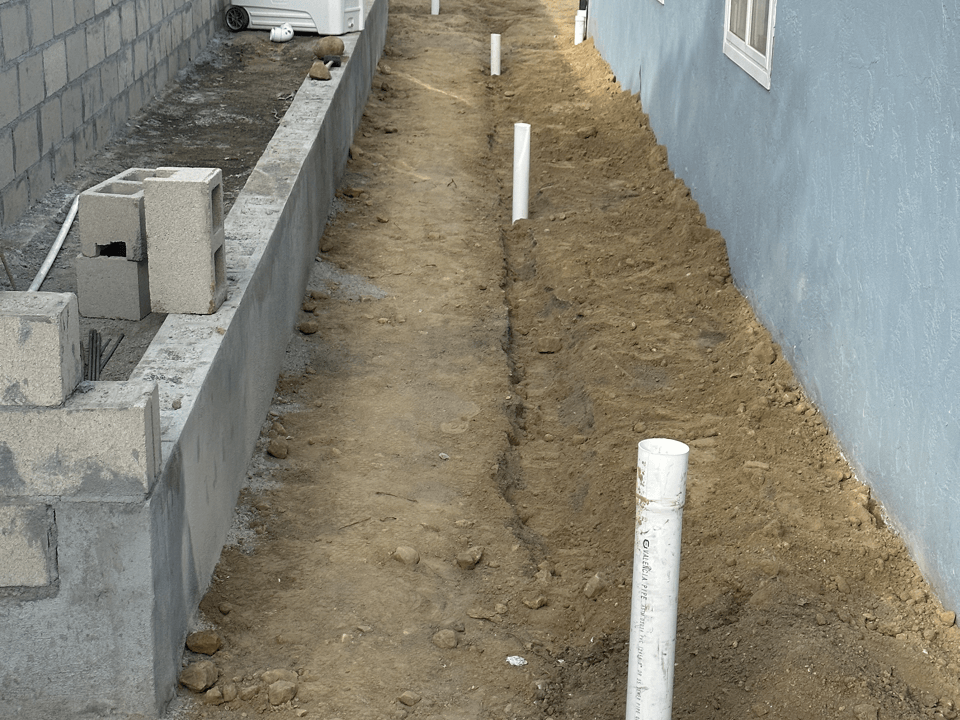 retaining wall repair and drainage